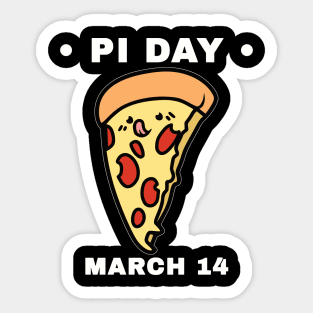 Kawaii Pi Day Pizza Slice March 14 Sticker